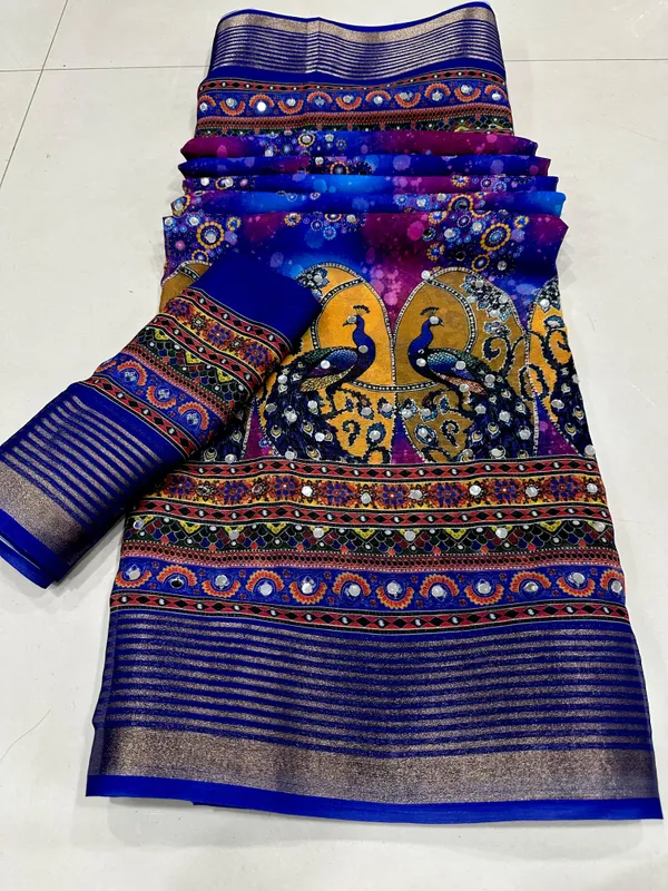 Blue_Georgette_Printed_Saree_For_Women