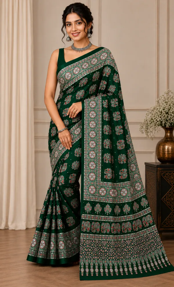 Green_Satin_Silk_Printed_Ethnic_Saree_For_Women