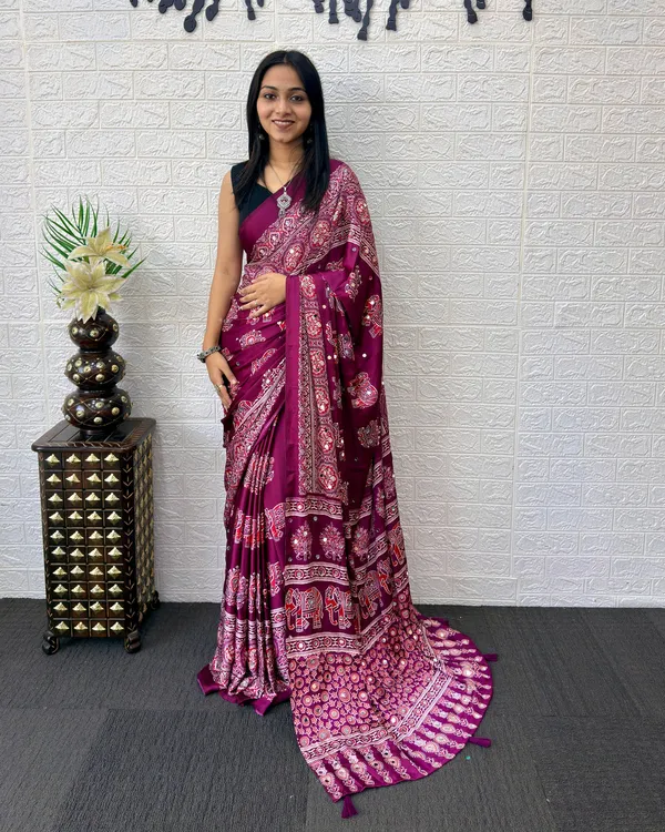 Pink_Satin_Silk_Printed_Saree_For_Women