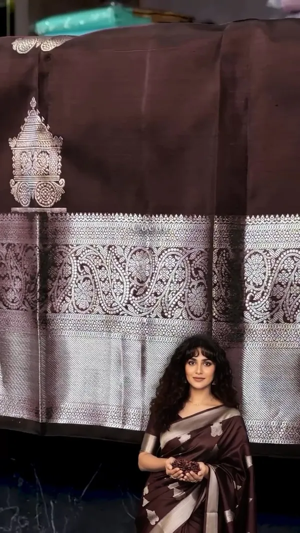 Brown_Banarasi_Soft_Silk_Woven_Saree_For_Women