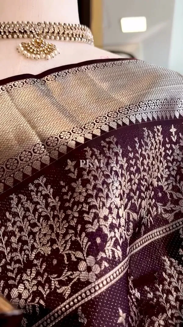 Maroon_Banarasi_Soft_Silk_Woven_Patterned_Saree_For_Women