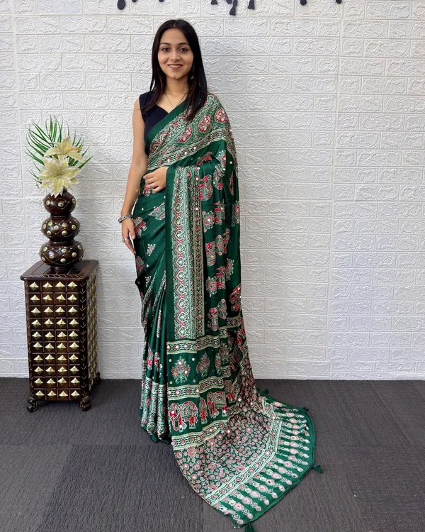 Green_Satin_Silk_Printed_Ethnic_Saree_For_Women