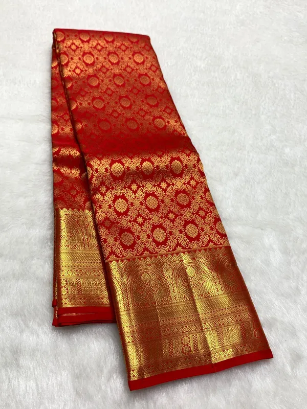 Red_Banarasi_Soft_Silk_Brocade_Traditional_Saree_For_Women