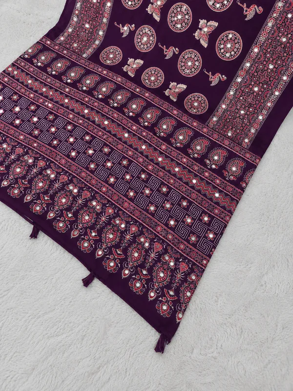 Maroon_Satin_Silk_Printed_Saree_For_Women