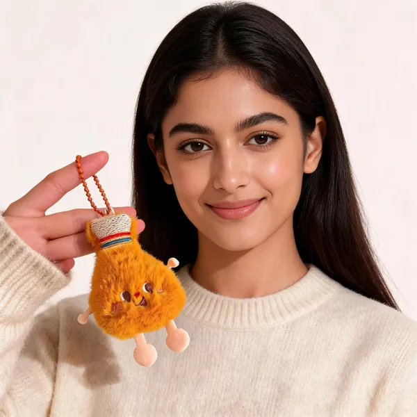 Foodie_Bag_Charm_Cute_Plush_Chicken_Drumstick_Keychain_For_Women