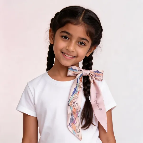 Pastoral_Scenery_Print_Hair_Tie_Scarf_For_Women