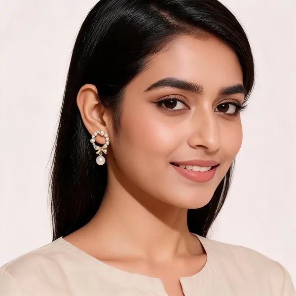 Crystal_Pearl_Circular_Drop_Earrings_Bow_Detail_For_Women