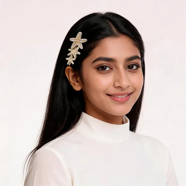 Golden_Crystal_Starfish_Hairclip_For_Women