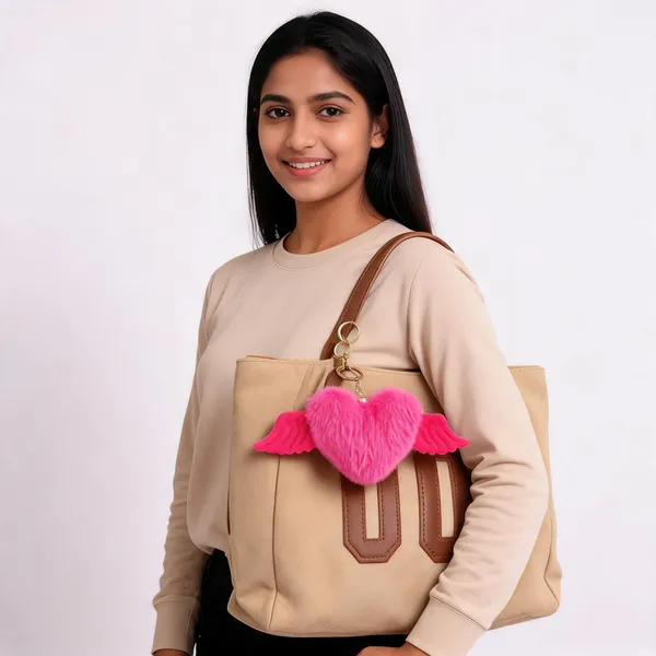 Heart_Shape_Bag_Charm_Hot_Pink_Plush_Winged_Heart
