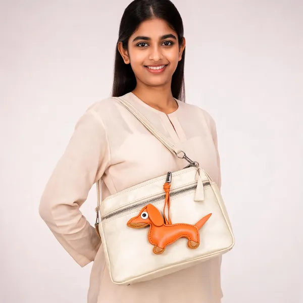 Handcrafted_Tan_Leather_Dachshund_Bag_Charm_Keychain