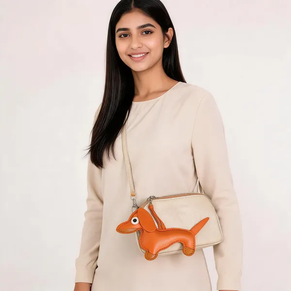 Handcrafted_Tan_Leather_Dachshund_Bag_Charm_Keychain