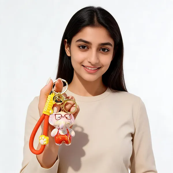 Whimsical_Geeky_Elephant_3d_Figurine_Keychain_Bag_Charm_Orange