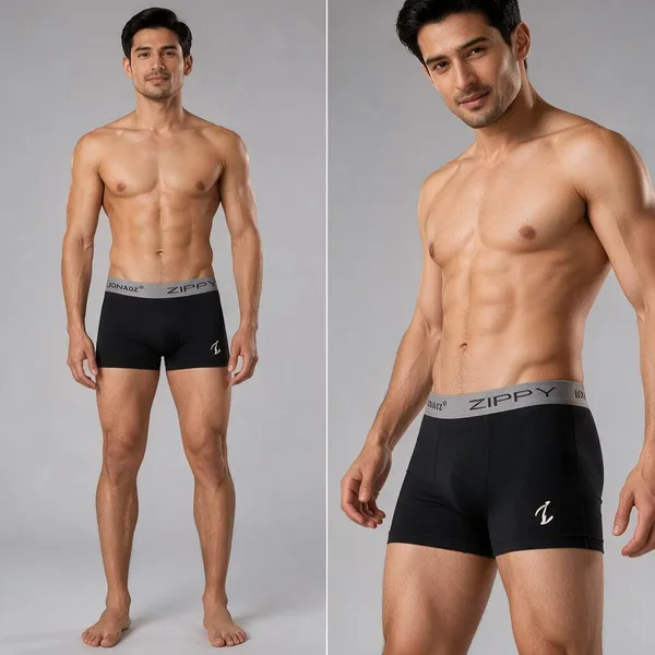 Mens_Microfiber_Modal_Lycra_Truncks_Black_With_Light_Grey_Waistband