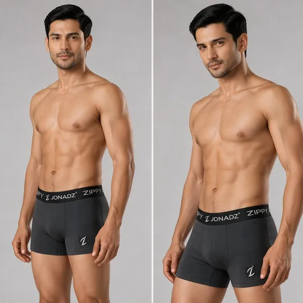 Mens_Microfiber_Modal_Lycra_Truncks_Dark_Steel_Grey_With_Black_Waistband