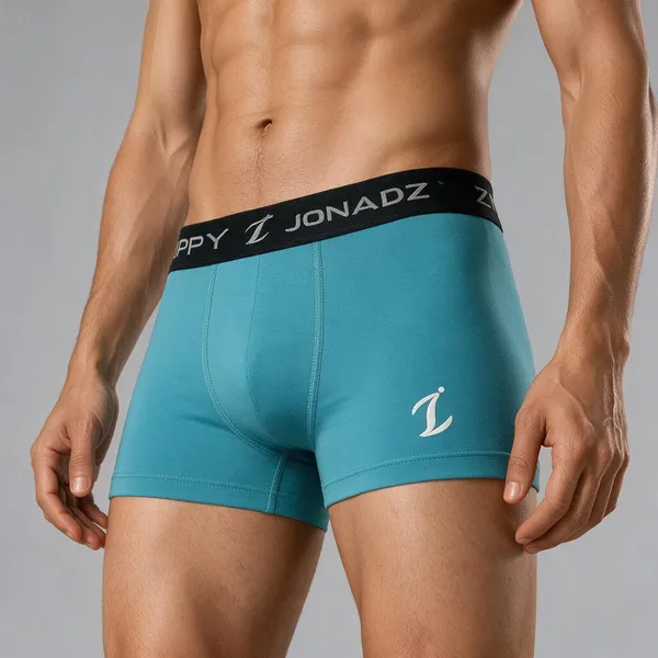 Mens_Microfiber_Modal_Lycra_Truncks_Teal_/_Turquoise_Blue-Green_With_Black_Waistband