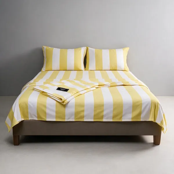 Yellow_&_White_Fine_Cotton_King_Size_Bedlinen_For_Home_&_Decor