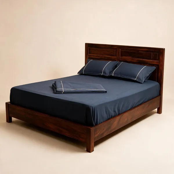 Navy_Blue_Fine_Cotton_King_Size_Bedlinen_For_Home_&_Decor
