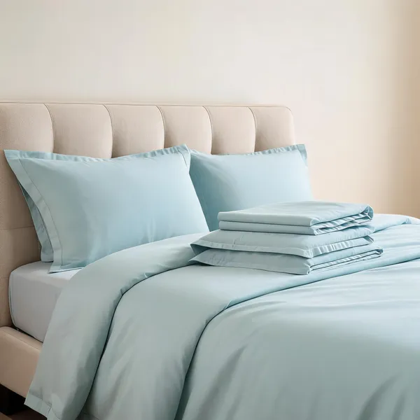 Sky_Blue_Fine_Cotton_King_Size_Bedlinen_For_Home_&_Decor