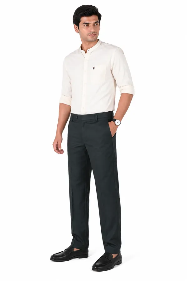The_DS_Men's_Cotton_Touch_Regular_Fit_Casual_Trouser_|_Solid_Mid_Rise_Casual_Wear_Pant_|_Black