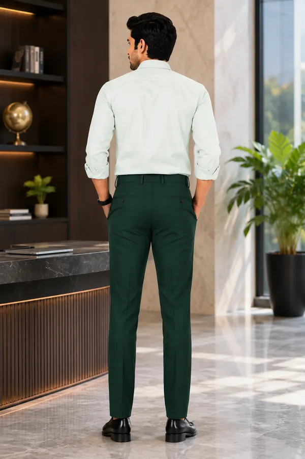 The_DS_Men's_Cotton_Touch_Regular_Fit_Casual_Trouser_|_Solid_Mid_Rise_Casual_Wear_Pant_|_Bottle_Green