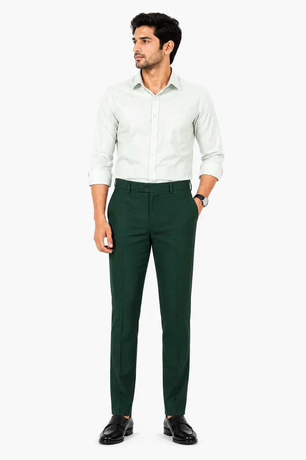 The_DS_Men's_Cotton_Touch_Regular_Fit_Casual_Trouser_|_Solid_Mid_Rise_Casual_Wear_Pant_|_Bottle_Green