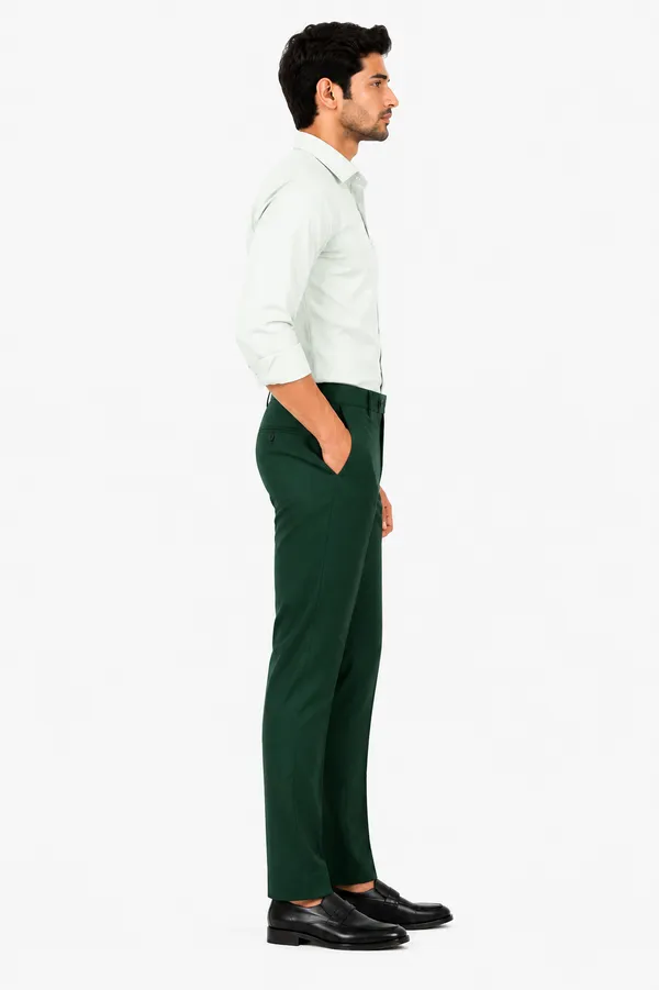 The_DS_Men's_Cotton_Touch_Regular_Fit_Casual_Trouser_|_Solid_Mid_Rise_Casual_Wear_Pant_|_Bottle_Green