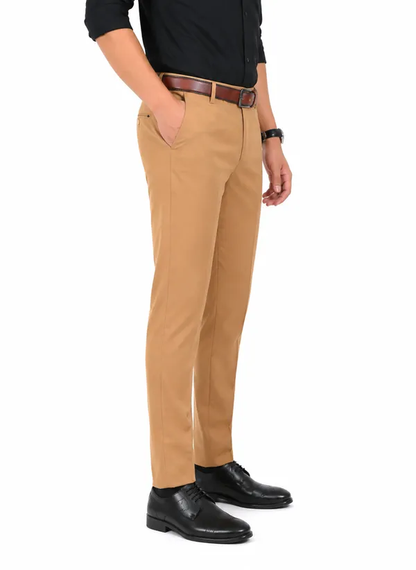 The_DS_Men's_Cotton_Touch_Regular_Fit_Casual_Trouser_|_Solid_Mid_Rise_Casual_Wear_Pant_|_Camel_Brown