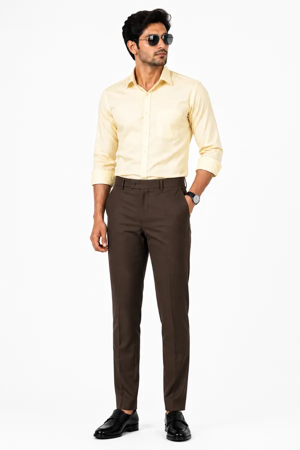 The_DS_Men's_Cotton_Touch_Regular_Fit_Casual_Trouser_|_Solid_Mid_Rise_Casual_Wear_Pant_|_Coffee