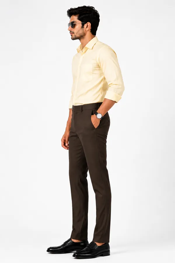 The_DS_Men's_Cotton_Touch_Regular_Fit_Casual_Trouser_|_Solid_Mid_Rise_Casual_Wear_Pant_|_Coffee