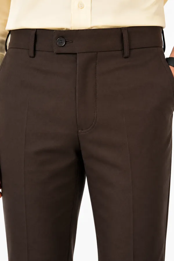 The_DS_Men's_Cotton_Touch_Regular_Fit_Casual_Trouser_|_Solid_Mid_Rise_Casual_Wear_Pant_|_Coffee