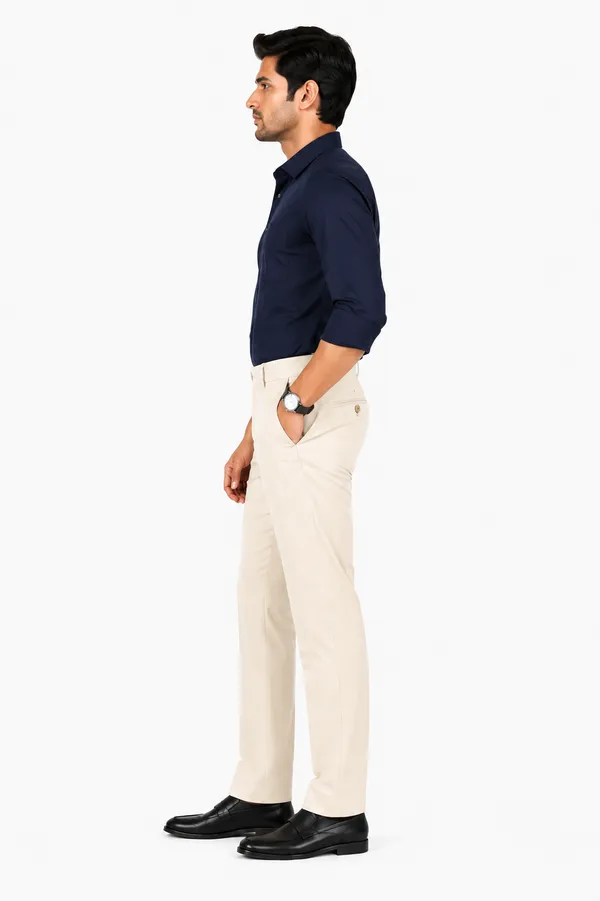 The_DS_Men's_Cotton_Touch_Regular_Fit_Casual_Trouser_|_Solid_Mid_Rise_Casual_Wear_Pant_|_Cream