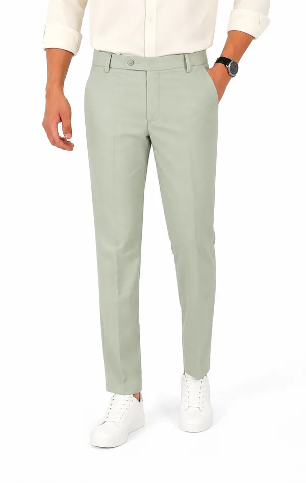 The_DS_Men's_Cotton_Touch_Regular_Fit_Casual_Trouser_|_Solid_Mid_Rise_Casual_Wear_Pant_|_Light_Green