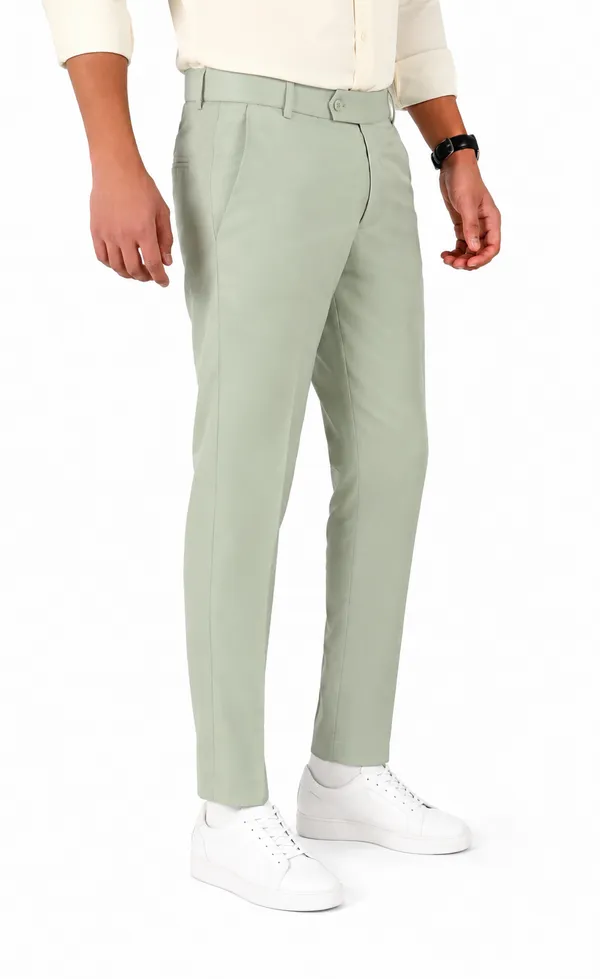 The_DS_Men's_Cotton_Touch_Regular_Fit_Casual_Trouser_|_Solid_Mid_Rise_Casual_Wear_Pant_|_Light_Green