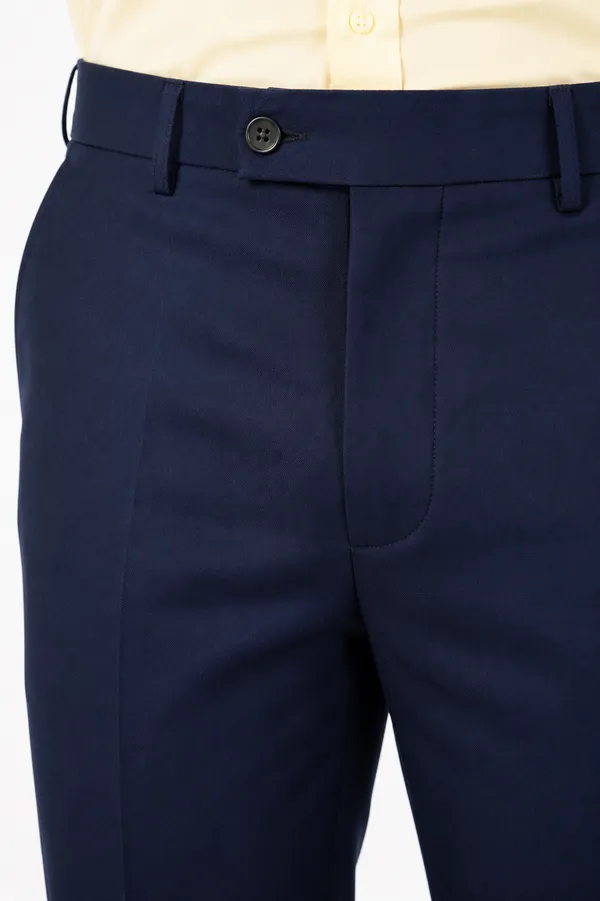 The_DS_Men's_Cotton_Touch_Regular_Fit_Casual_Trouser_|_Solid_Mid_Rise_Casual_Wear_Pant_|_Navy_Blue