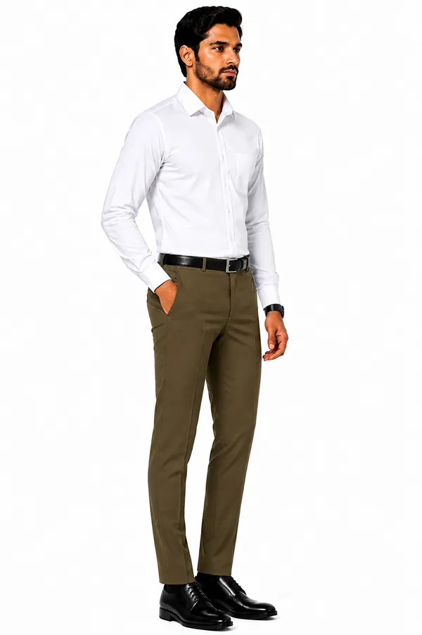 The_DS_Men's_Cotton_Touch_Regular_Fit_Casual_Trouser_|_Solid_Mid_Rise_Casual_Wear_Pant_|_Olive_Drab