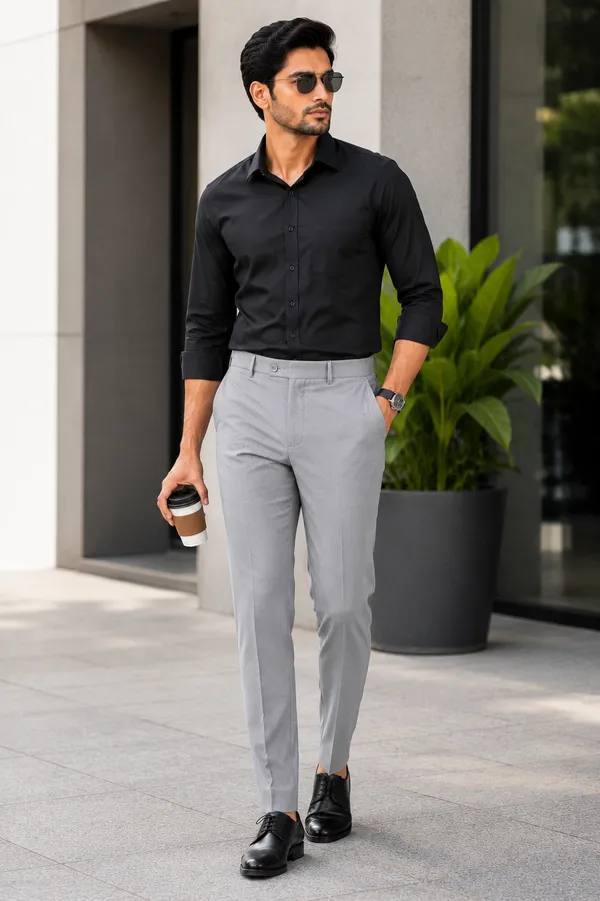 The_DS_Men's_Cotton_Touch_Regular_Fit_Casual_Trouser_|_Solid_Mid_Rise_Casual_Wear_Pant_|_Silver_Grey