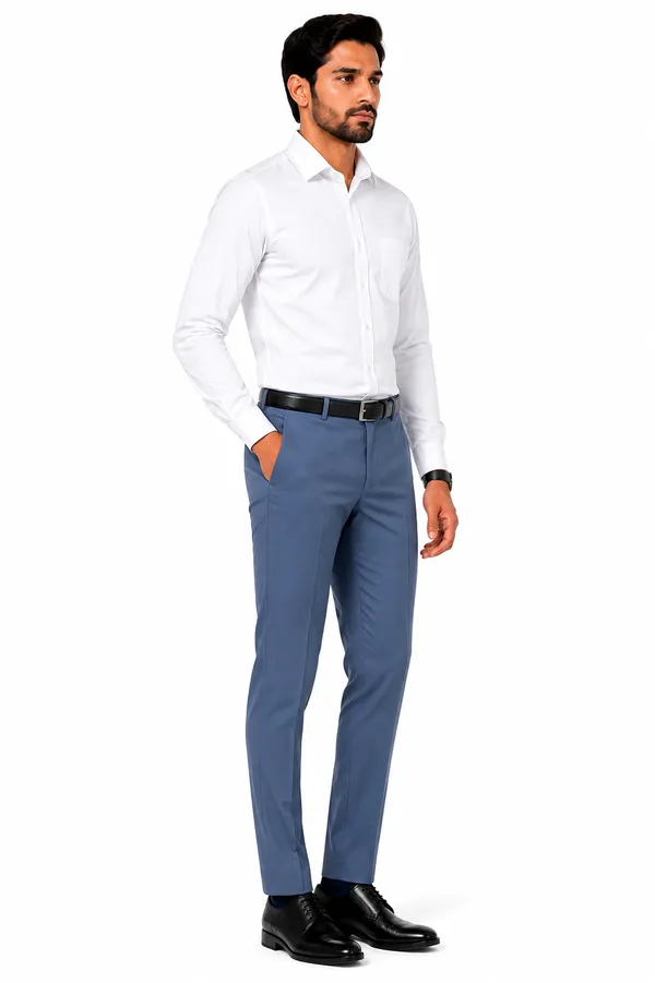 The_DS_Men's_Cotton_Touch_Regular_Fit_Casual_Trouser_|_Solid_Mid_Rise_Casual_Wear_Pant_|_Steel_Blue