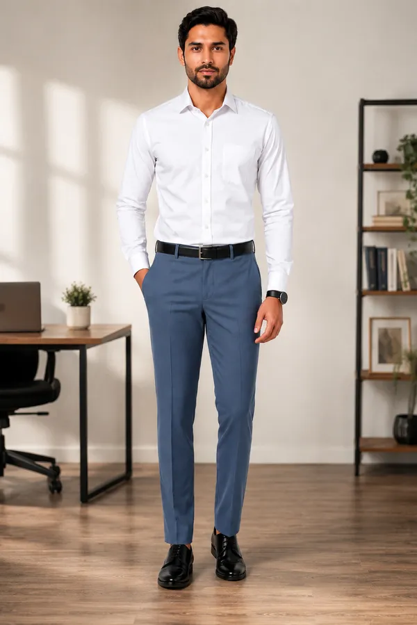 The_DS_Men's_Cotton_Touch_Regular_Fit_Casual_Trouser_|_Solid_Mid_Rise_Casual_Wear_Pant_|_Steel_Blue
