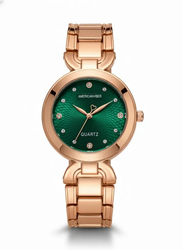 Rose_Gold_Stainless_Steel_Green_Dial_Quartz_Watch_for_Women
