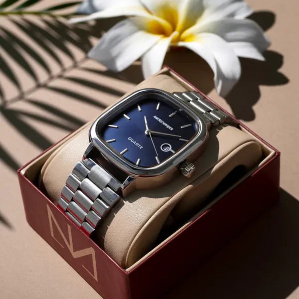 Silver_Metal_Bracelet_Quartz_Watch_With_Black_Square_Dial
