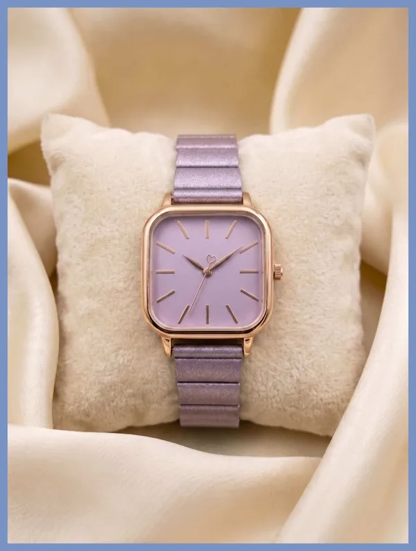Purple_Metal_Square_Dial_Watch_For_Women
