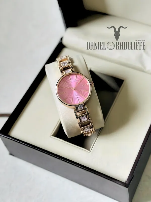 Gold_Tone_Pink_Dial_Women's_Bracelet_Watch