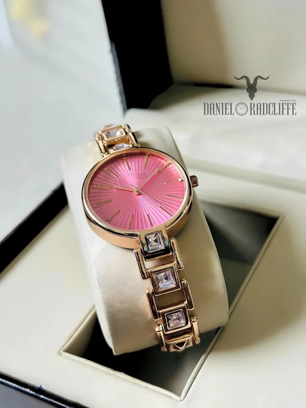 Gold_Tone_Pink_Dial_Women's_Bracelet_Watch