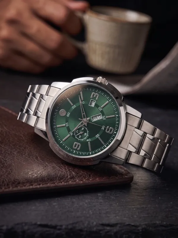 Silver_Metal_Strap_Green_Dial_Analog_Watch_for_Men