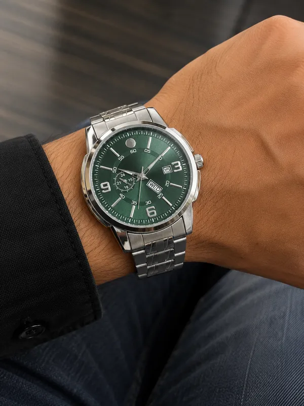 Silver_Metal_Strap_Green_Dial_Analog_Watch_for_Men