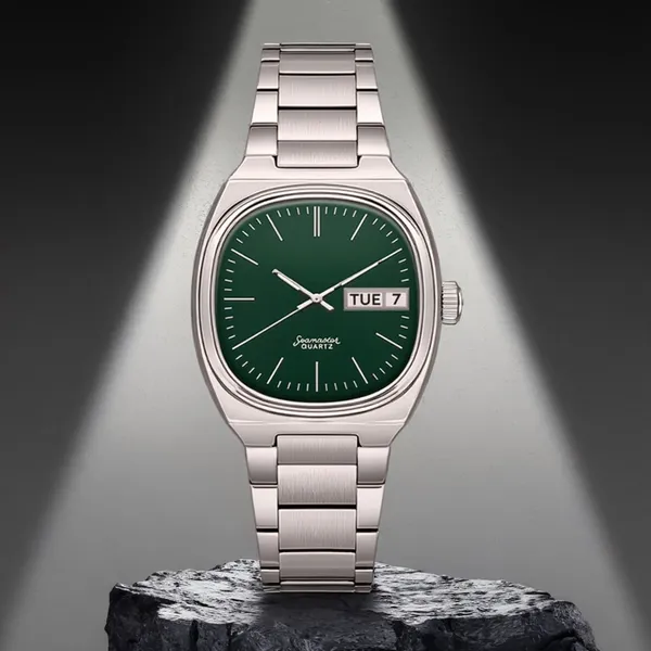 Silver_Green_Dial_Day_Date_Quartz_Watch
