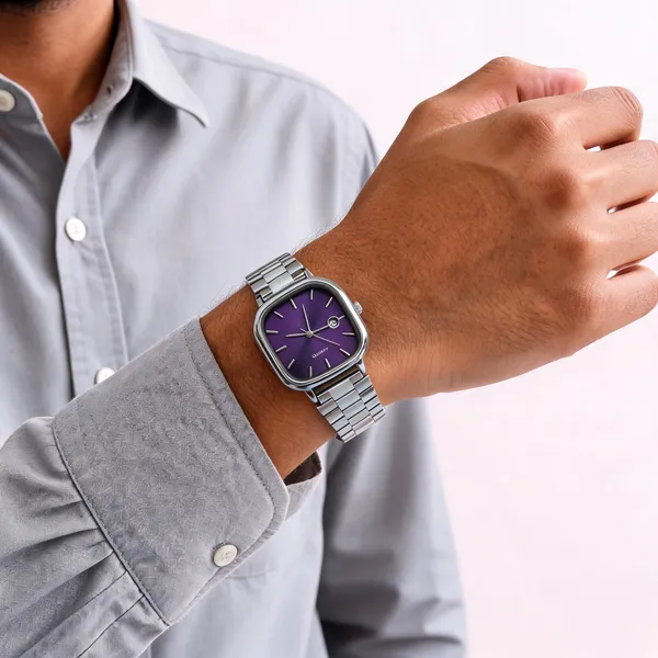 Silver_Metal_Purple_Dial_Quartz_Watch_For_Men