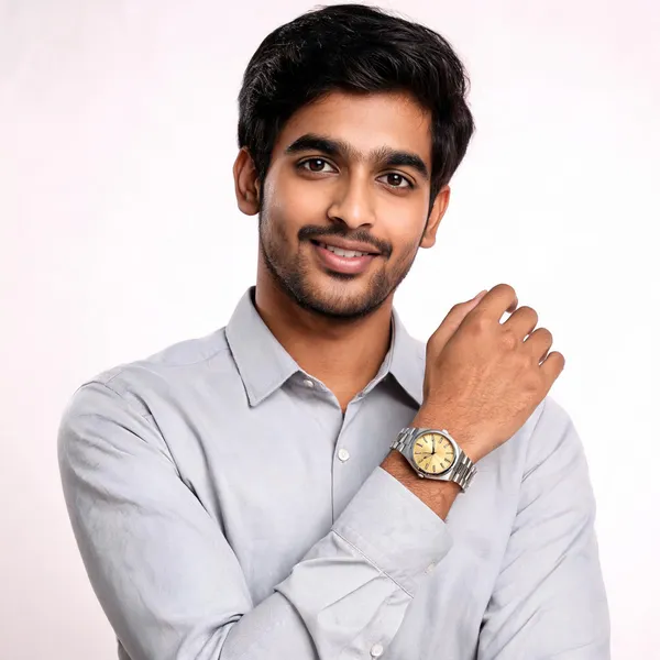 Silver_Metal_Gold_Dial_Analog_Watch_For_Men
