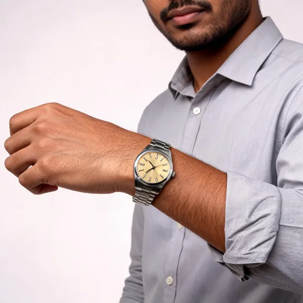 Silver_Metal_Gold_Dial_Analog_Watch_For_Men
