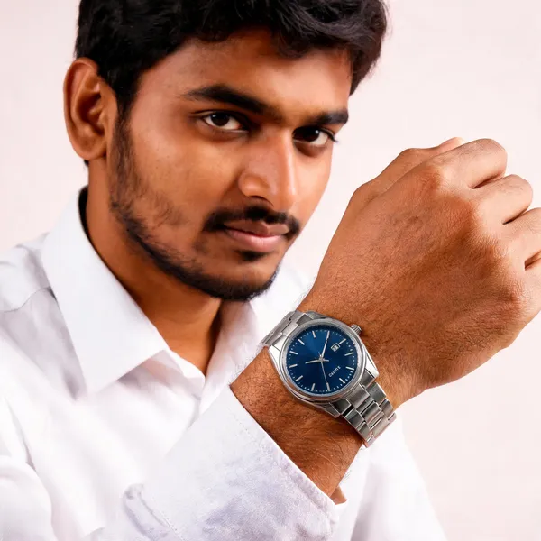 Silver_Stainless_Steel_Blue_Dial_Metal_Bracelet_Analog_Watch_For_Men
